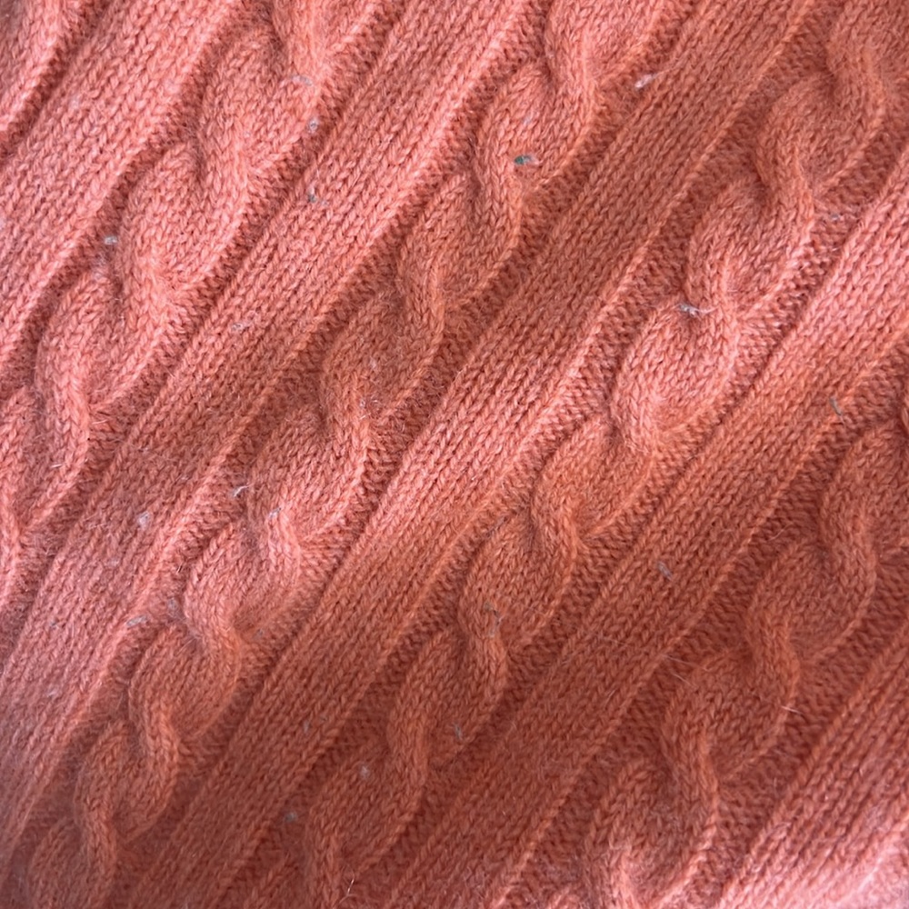 Lauren by Ralph Lauren Sz Small Orange Cashmere Cable Sweater - Picture 5 of 8
